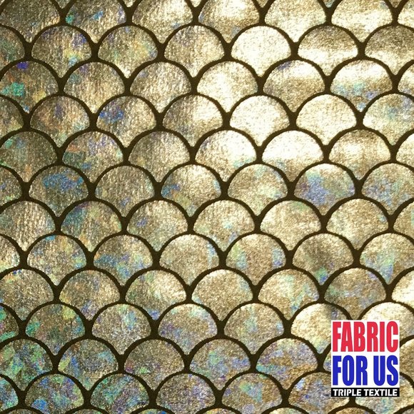 Mermaid / Fish Scale Holographic REFLECTIVE STRETCH Fabric Nylon Spandex 58/60" - Picture 7 of 10